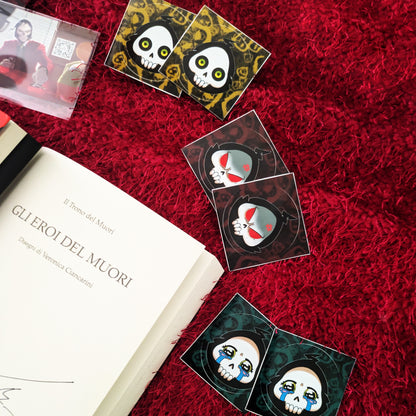 MUORI-PACK CON LIBRO/DISEGNO/DEDICA/STICKERS/AUTOGRAFO